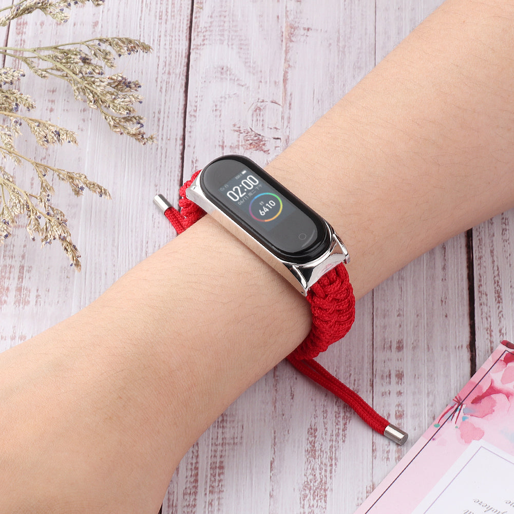 For Xiaomi Mi Band 5 6 Nylon Braided Rope Watch Strap Adjustable Replacement Wrist Band