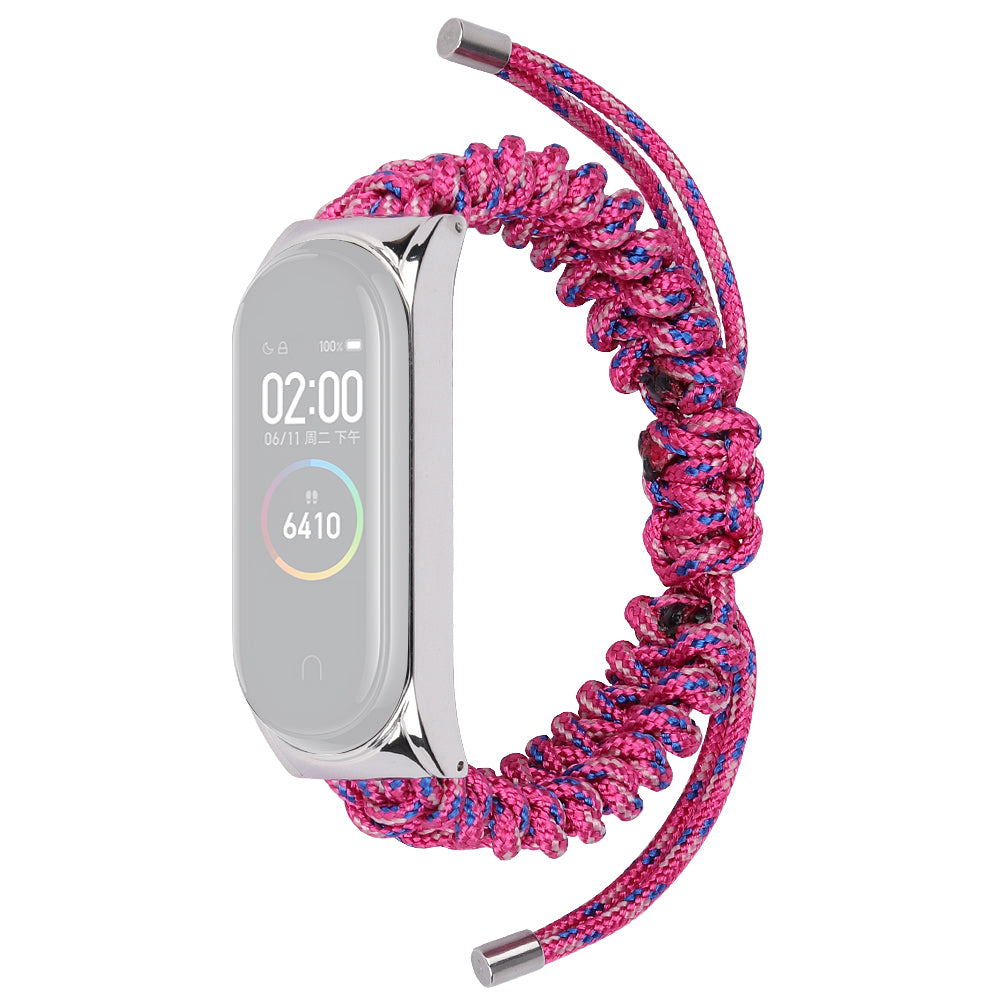 For Xiaomi Mi Band 3 4 Wrist Band Replacement Drawstring Design Adjustable Nylon Rope Watch Strap