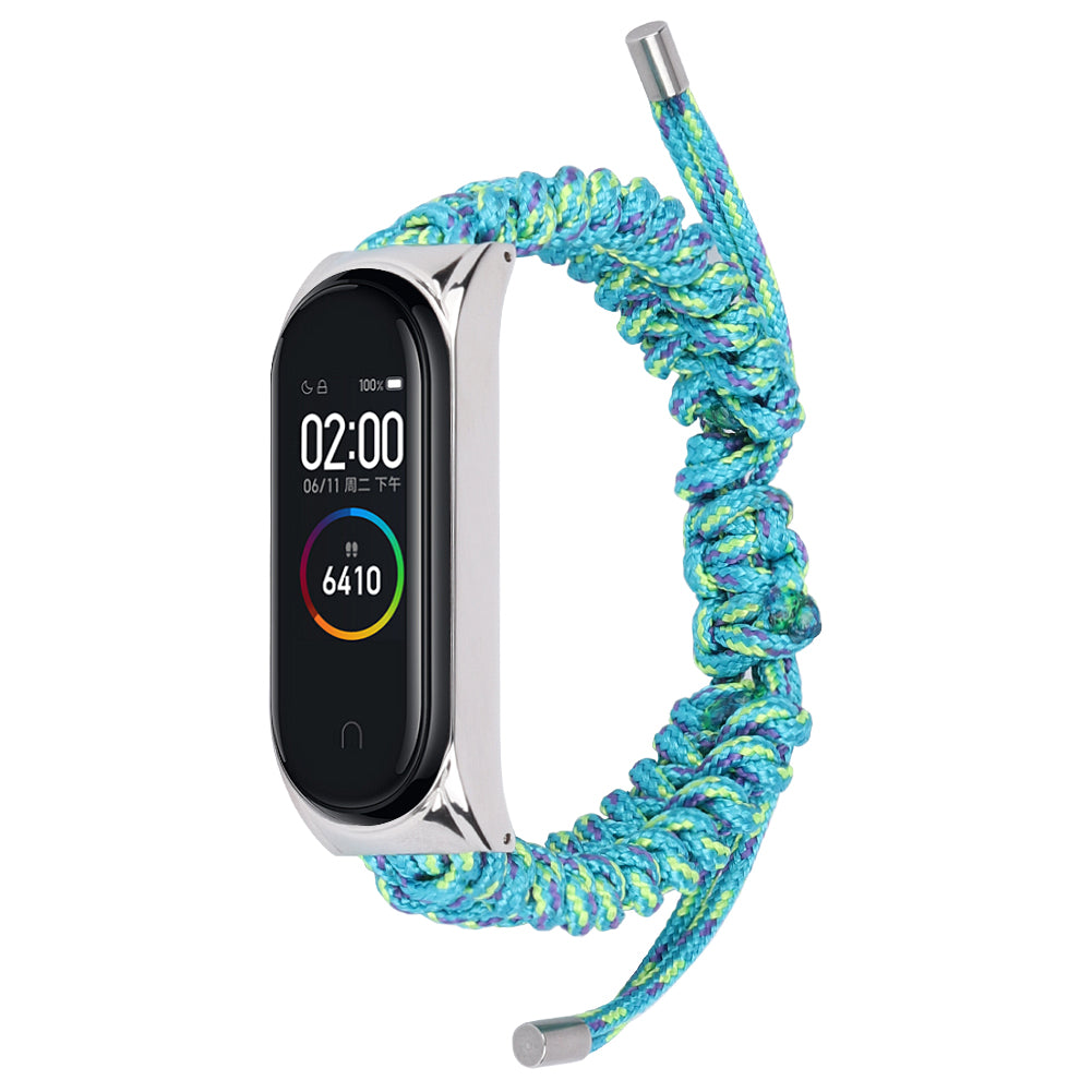 For Xiaomi Mi Band 3 4 Wrist Band Replacement Drawstring Design Adjustable Nylon Rope Watch Strap