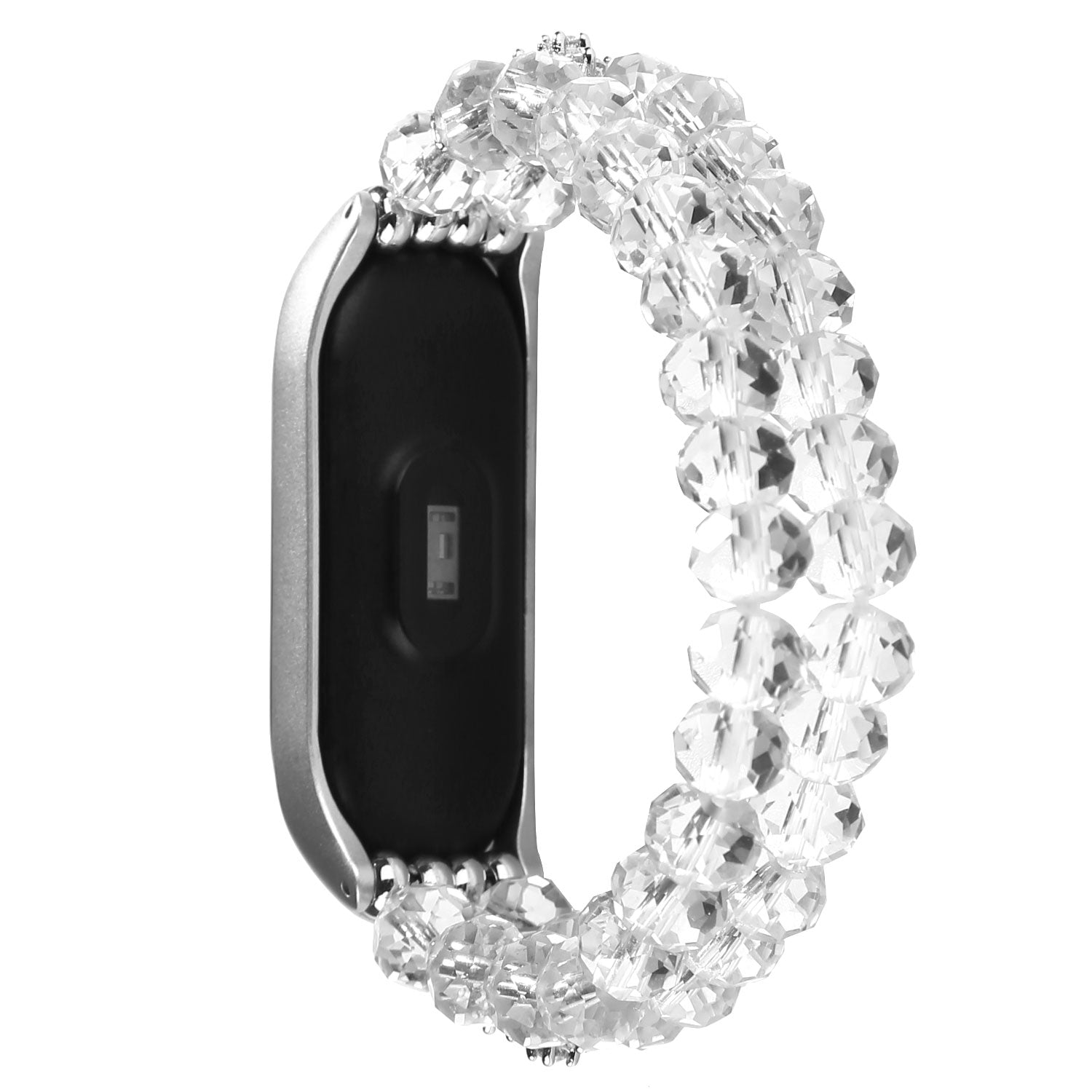 For Xiaomi Mi Band 5 Mi Band 6 Crystal + Alloy Bracelet Smart Watch Strap Replacement Wrist Band
