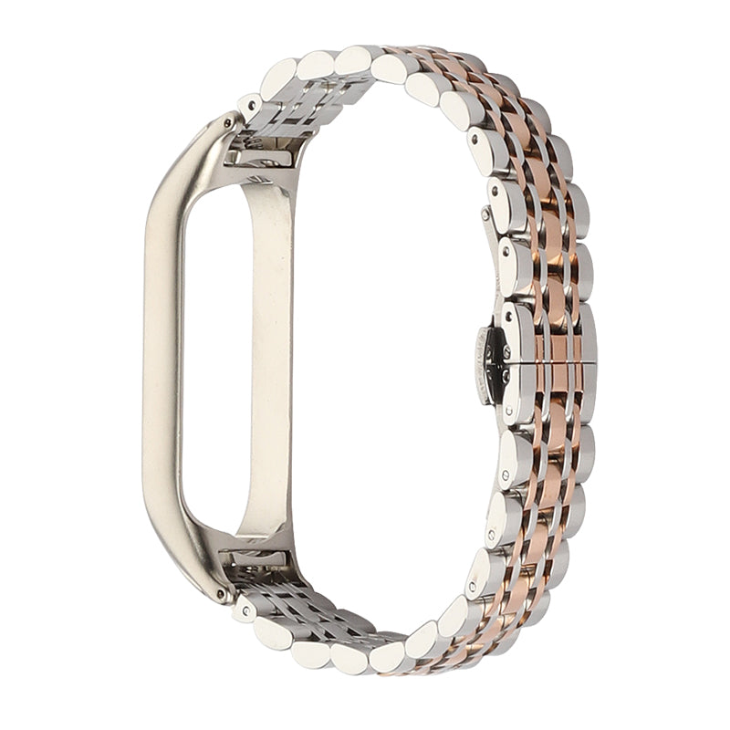 For Xiaomi Mi Band 4 3 Replacement Strap 7-Beads Stainless Steel Smart Watch Wristband