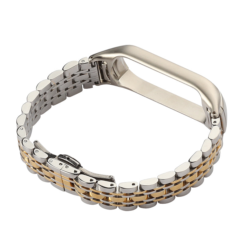 For Xiaomi Mi Band 4 3 Replacement Strap 7-Beads Stainless Steel Smart Watch Wristband