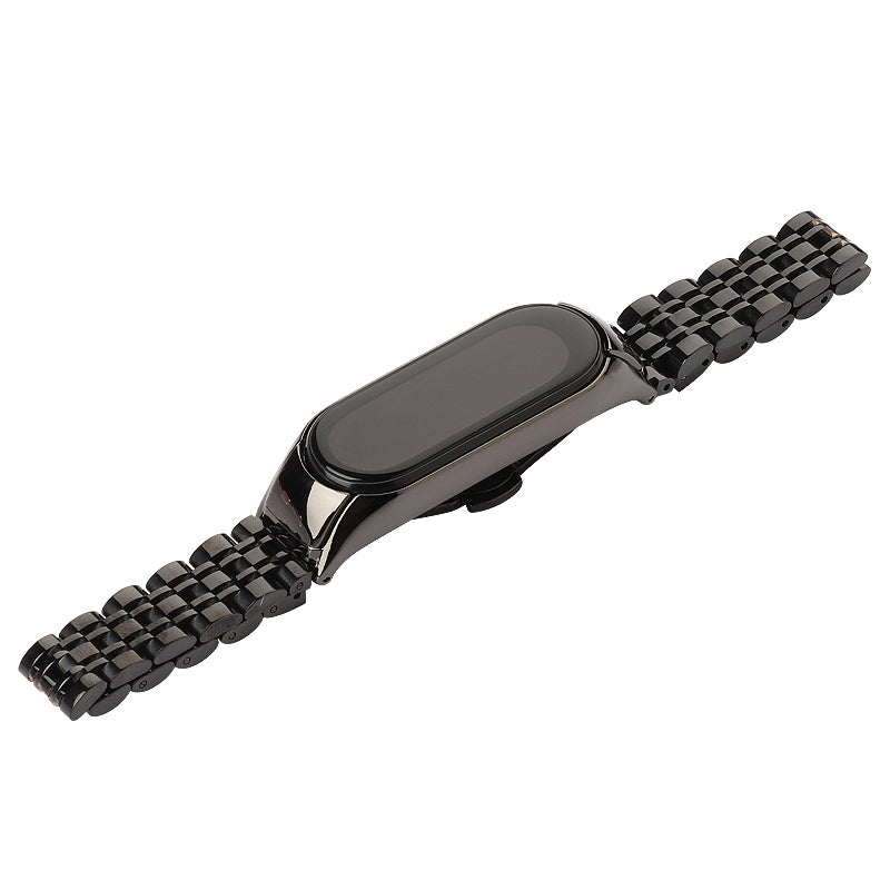 For Xiaomi Mi Band 4 3 Replacement Strap 7-Beads Stainless Steel Smart Watch Wristband