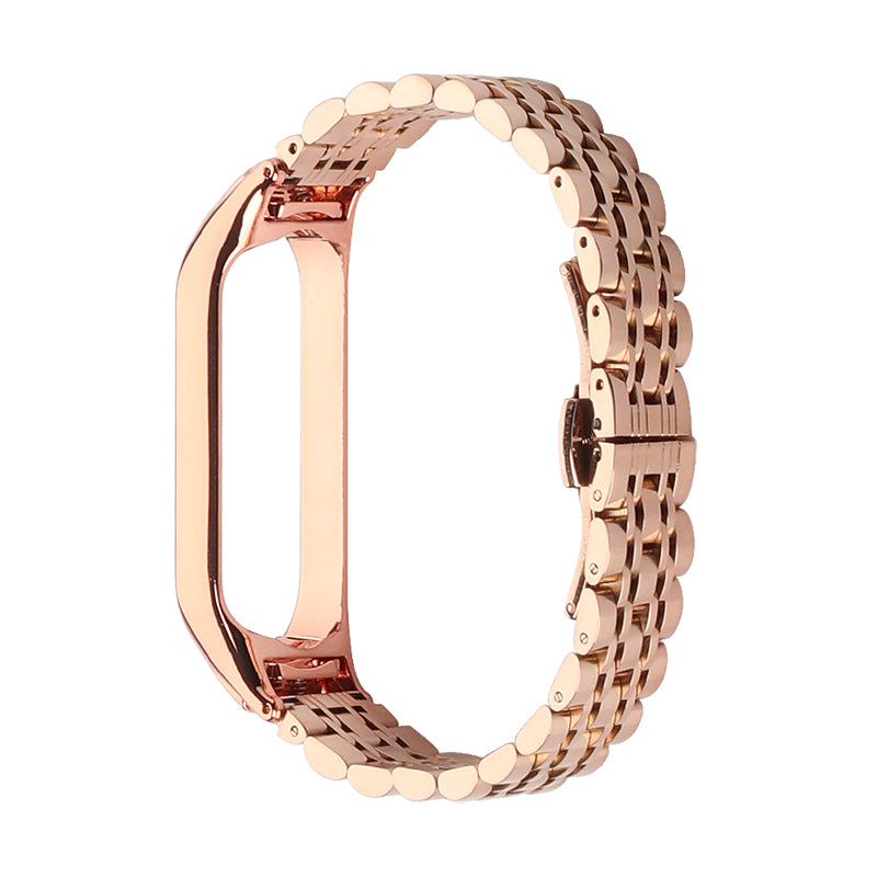 For Xiaomi Mi Band 4 3 Replacement Strap 7-Beads Stainless Steel Smart Watch Wristband