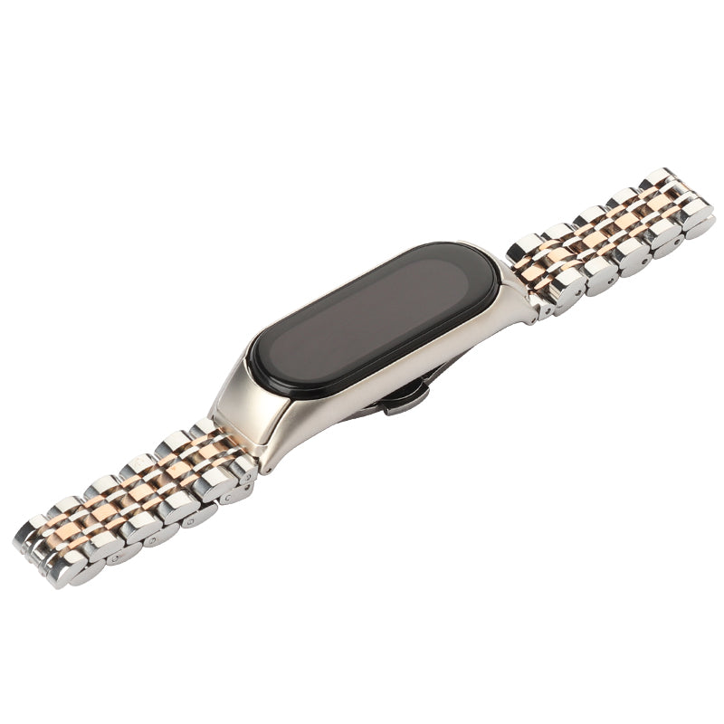 For Xiaomi Mi Band 5 6 Metal Watch Band Stainless Steel Smart Watch Strap with Buckle Clamp