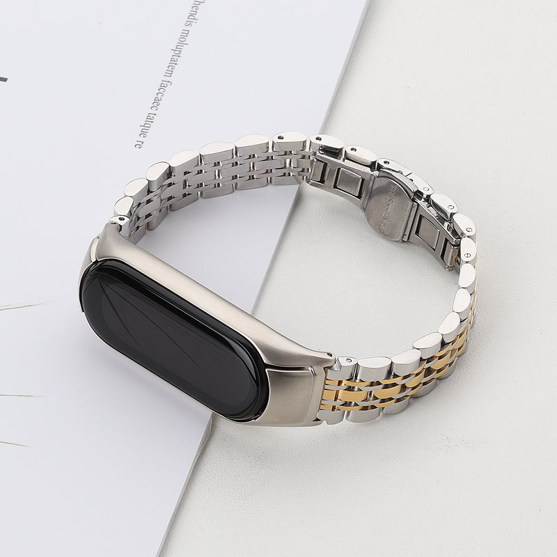For Xiaomi Mi Band 5 6 Metal Watch Band Stainless Steel Smart Watch Strap with Buckle Clamp