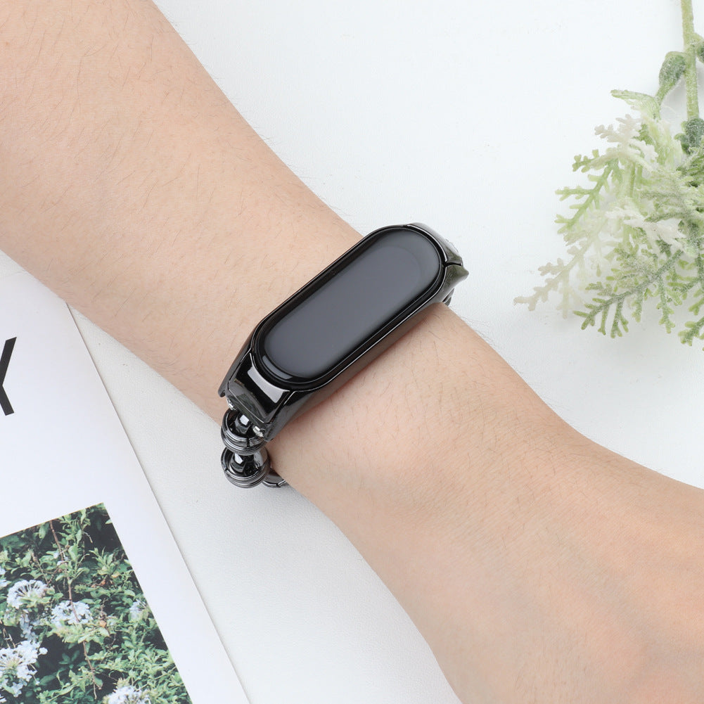 For Xiaomi Mi Band 3 4 Watch Strap Stainless Steel Watch Band with Thread Design for Girls