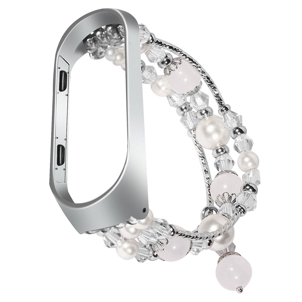 For Xiaomi Mi Band 5 Mi Band 6 Agate Pendant Crystal Watch Band Strap Bracelet Replacement