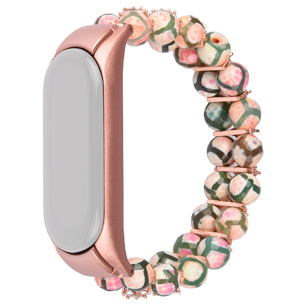 For Xiaomi Mi Band 3 4 Dragon Vein Agate Beads Smart Watch Band Bracelet Replacement Strap