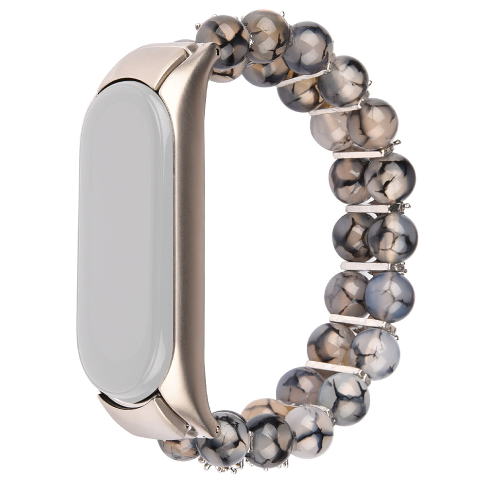 For Xiaomi Mi Band 5 6 Dragon Vein Agate Beads Bracelet Watch Band Replacement Wrist Strap