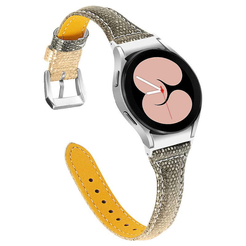 For Samsung Galaxy Watch4 Active 40mm 44mm Watch4 Classic 42mm 46mm Gradient Color Watch Strap Cowhide Leather Adjustable Wrist Band