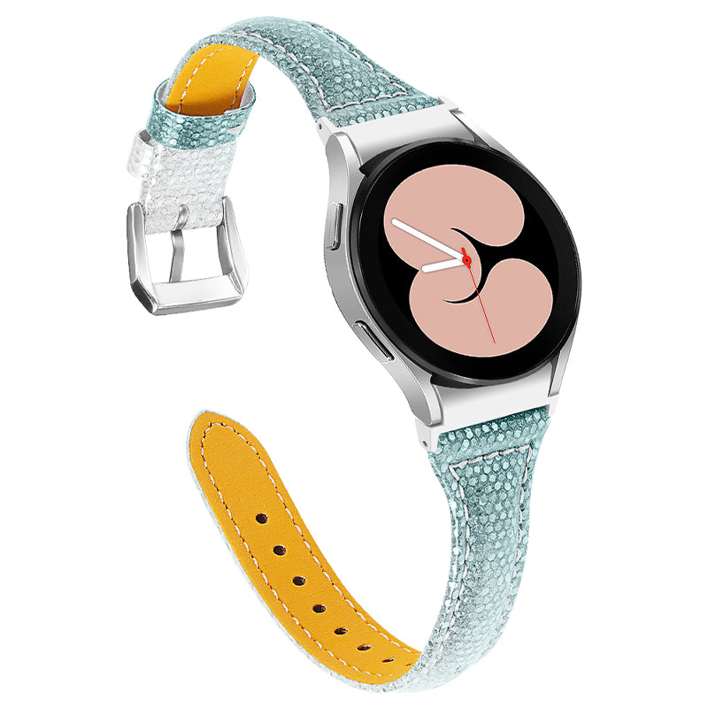 For Samsung Galaxy Watch4 Active 40mm 44mm Watch4 Classic 42mm 46mm Gradient Color Watch Strap Cowhide Leather Adjustable Wrist Band
