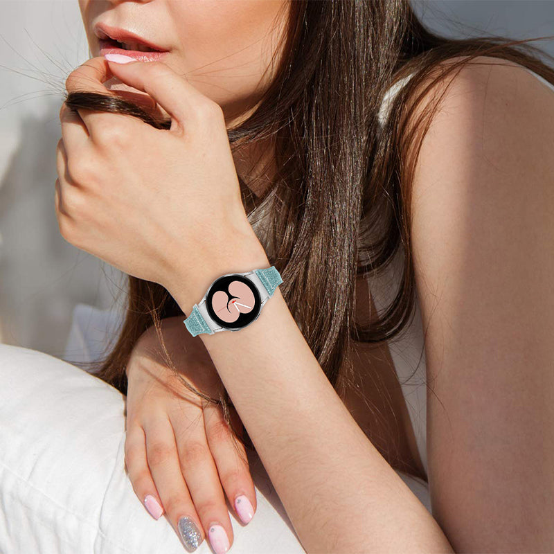 For Samsung Galaxy Watch4 Active 40mm 44mm Watch4 Classic 42mm 46mm Gradient Color Watch Strap Cowhide Leather Adjustable Wrist Band