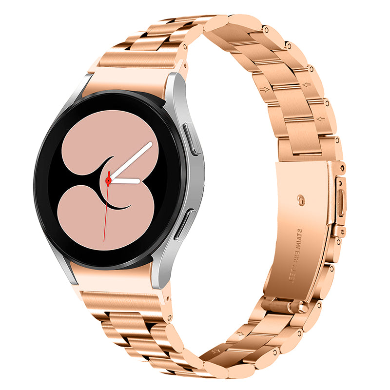 For Samsung Galaxy Watch4 Active 40mm 44mm Watch4 Classic 42mm 46mm Business Casual Narrow Type Replacement Strap 3 Beads Stainless Steel Wrist Band