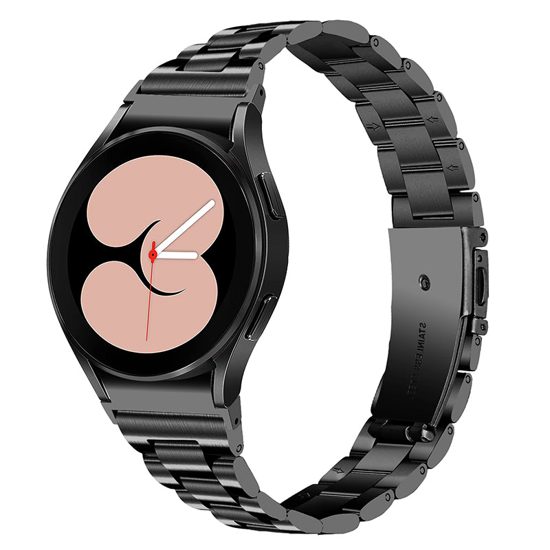 For Samsung Galaxy Watch4 Active 40mm 44mm Watch4 Classic 42mm 46mm Business Casual Narrow Type Replacement Strap 3 Beads Stainless Steel Wrist Band