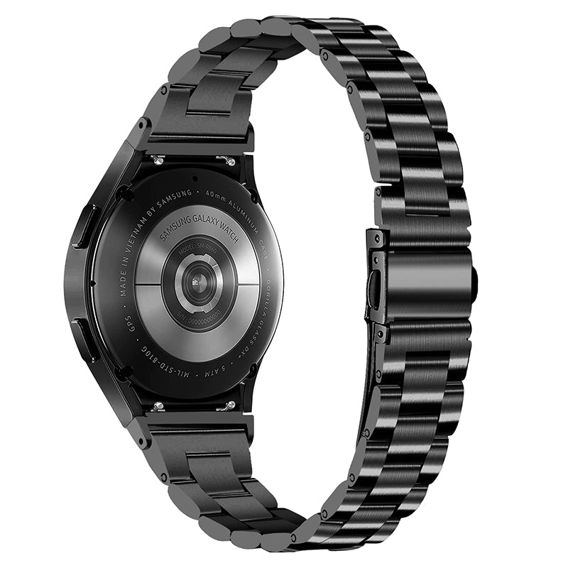For Samsung Galaxy Watch4 Active 40mm 44mm Watch4 Classic 42mm 46mm Business Casual Narrow Type Replacement Strap 3 Beads Stainless Steel Wrist Band