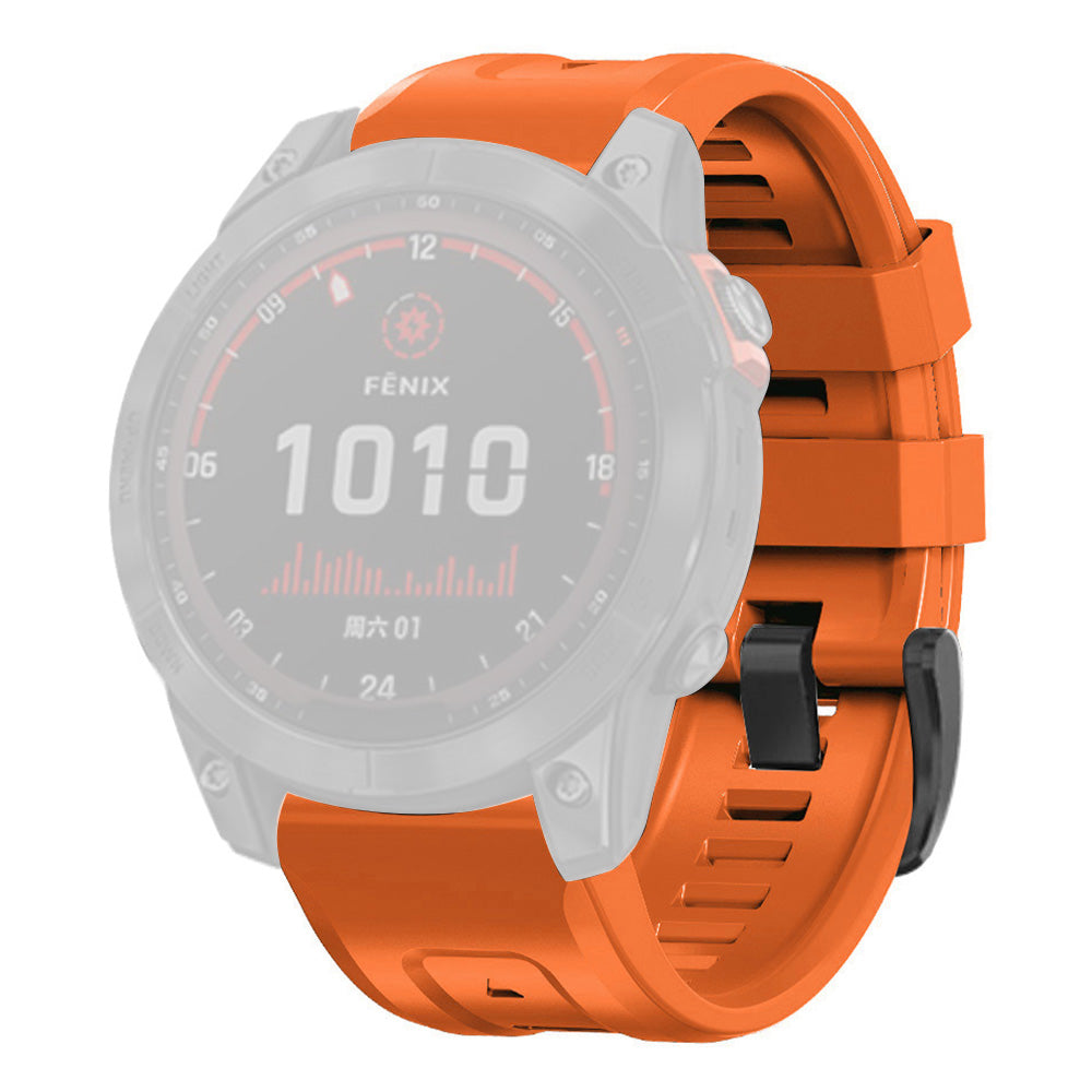 For Garmin Fenix 7 Soft Silicone Adjustable Watch Band Replacement Wrist Strap with Buckle