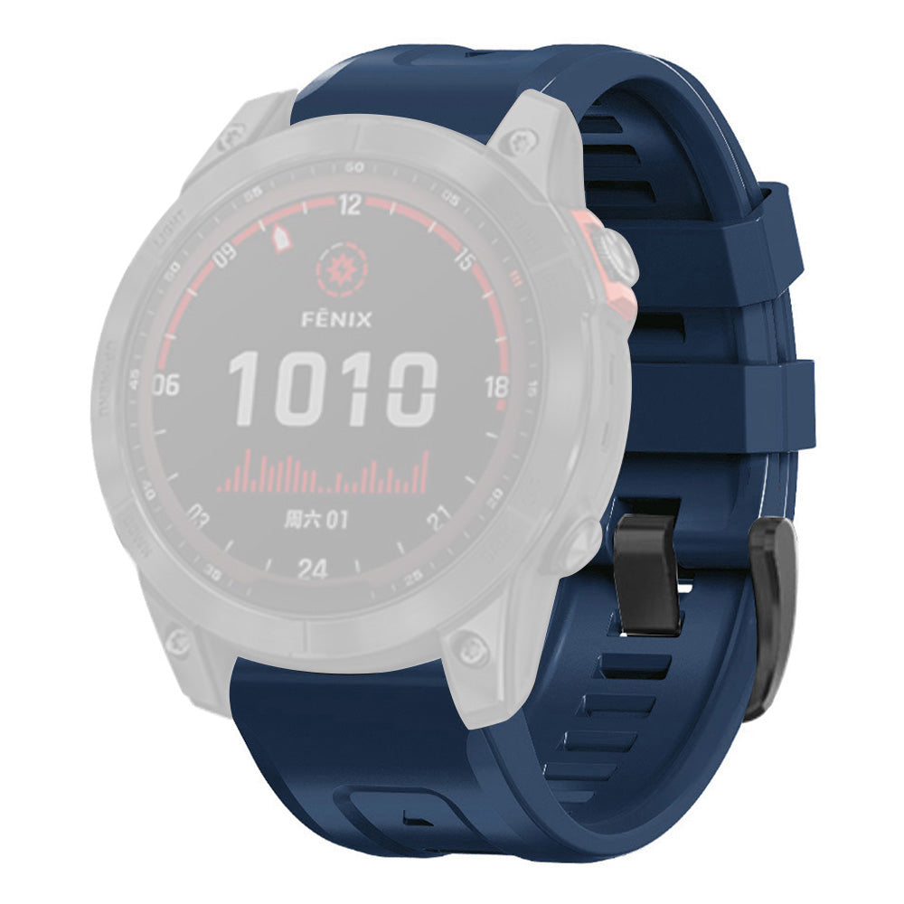 For Garmin Fenix 7X Wear-resistant Silicone Watch Band Replacement Adjustable Wrist Strap with Buckle