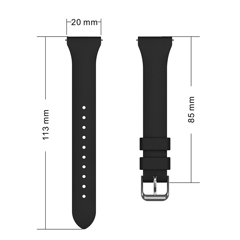 For Samsung Galaxy Watch3 41mm Gear Sport Huawei Watch 2 Silicone Watch Strap 20mm Quick Release Wrist Band with Buckle for Sports Watch