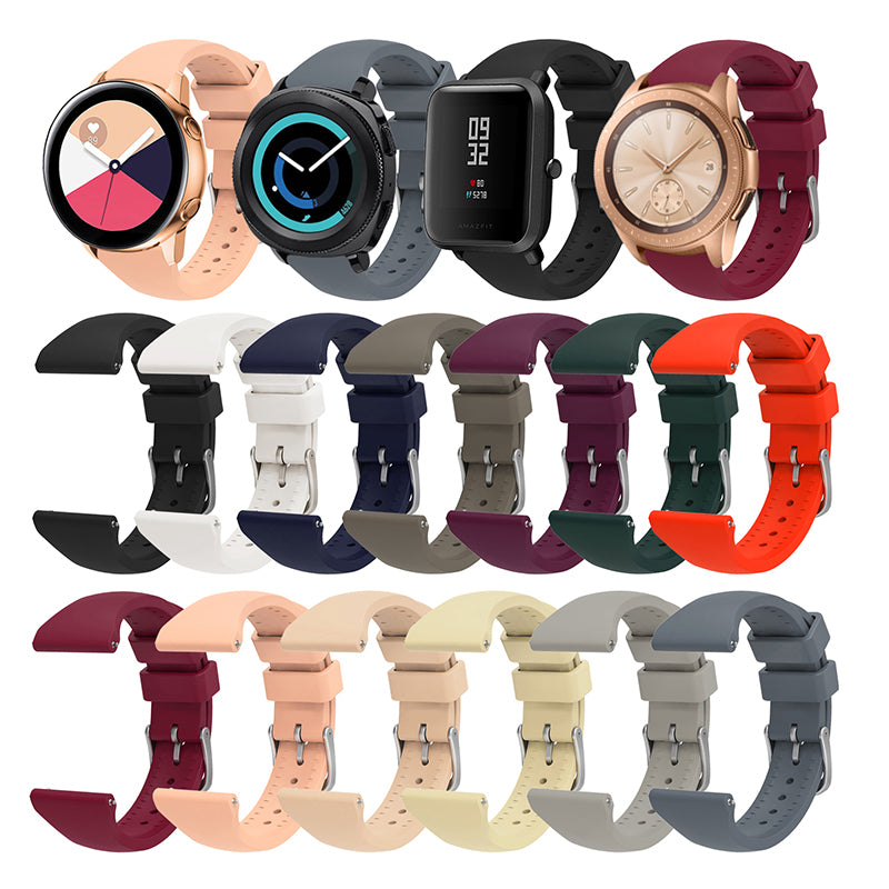 For Samsung Galaxy Watch3 41mm Gear Sport Huawei Watch 2 Silicone Watch Strap 20mm Quick Release Wrist Band with Buckle for Sports Watch