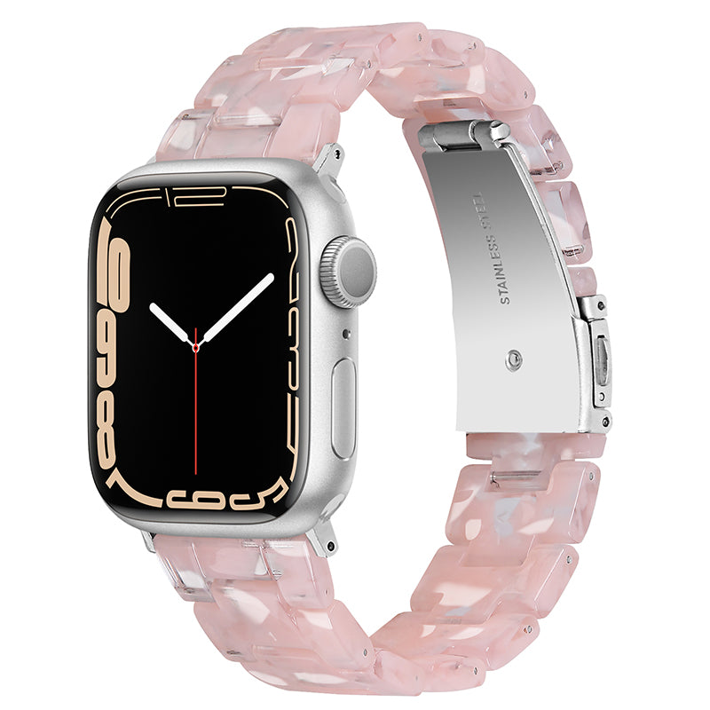 For Apple Watch Series 9 8 7 41mm 6 5 SE SE(2022) SE (2023) 4 40mm 3 2 1 38mm Stylish 3 Beads Resin Strap Replacement Smart Watch Band