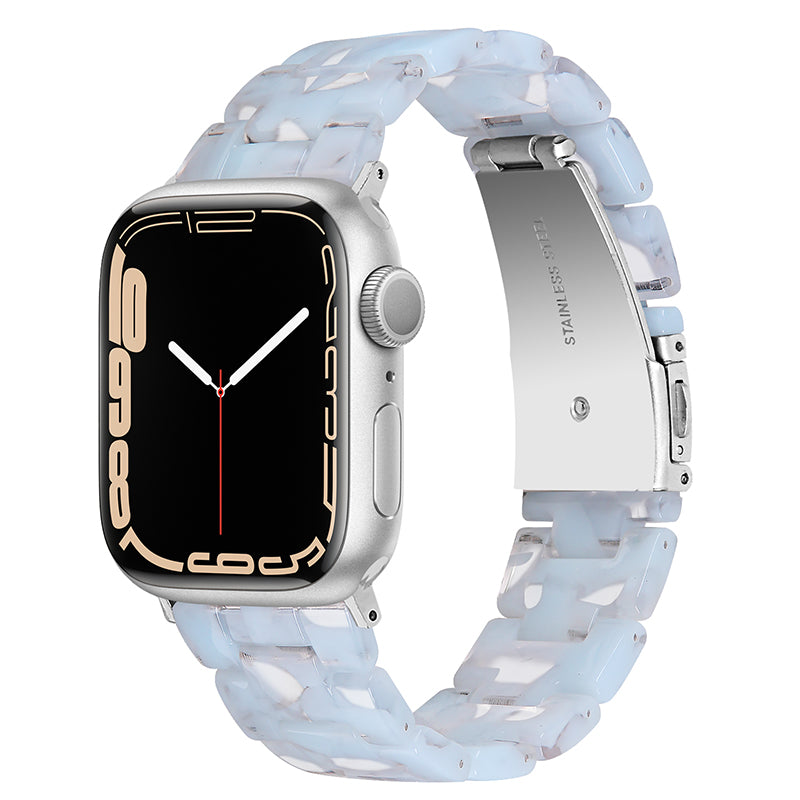 For Apple Watch Series 9 8 7 41mm 6 5 SE SE(2022) SE (2023) 4 40mm 3 2 1 38mm Stylish 3 Beads Resin Strap Replacement Smart Watch Band