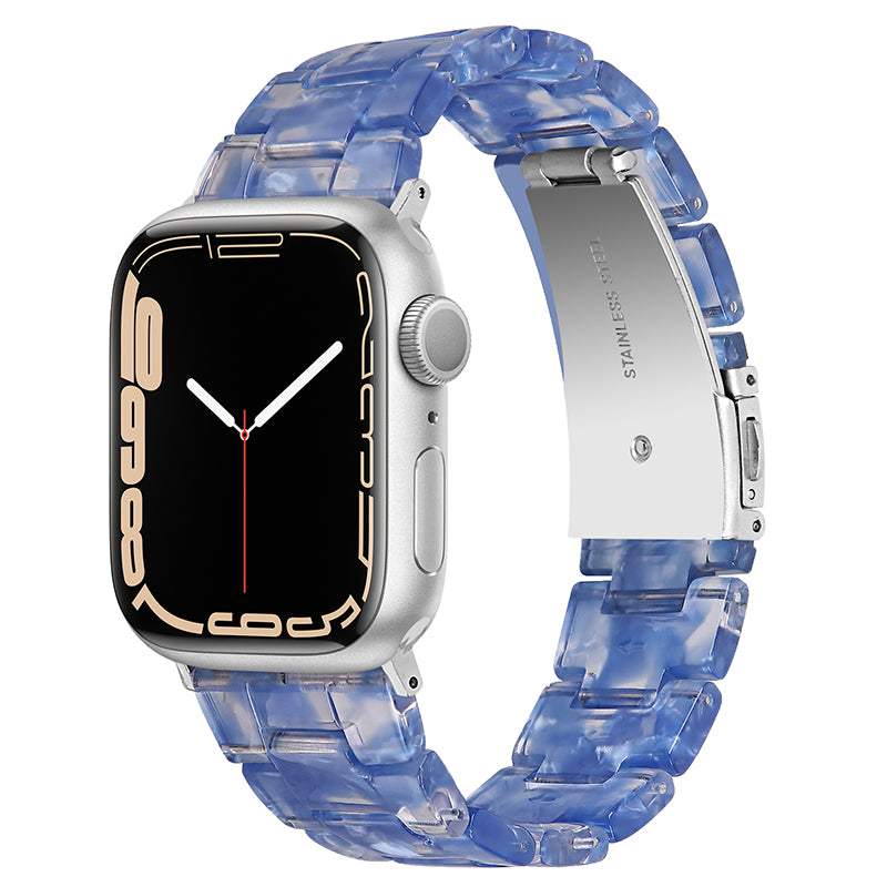 For Apple Watch Series 9 8 7 41mm 6 5 SE SE(2022) SE (2023) 4 40mm 3 2 1 38mm Stylish 3 Beads Resin Strap Replacement Smart Watch Band
