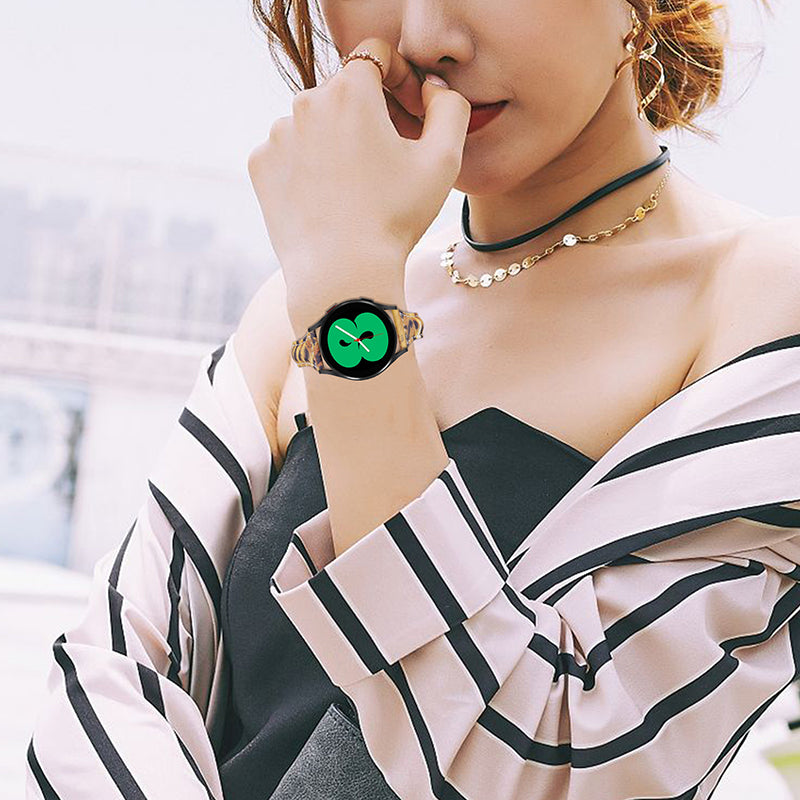 For Samsung Galaxy Watch 46mm Watch3 45mm Genuine Cowhide Leather Leopard Texture Smart Watch Strap Wristband