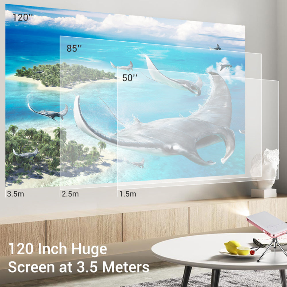 HOTACK D047A Portable Wireless Projector Mini Home Theater Projector with Bluetooth WiFi Functions Support 32GTF Card - EU Plug