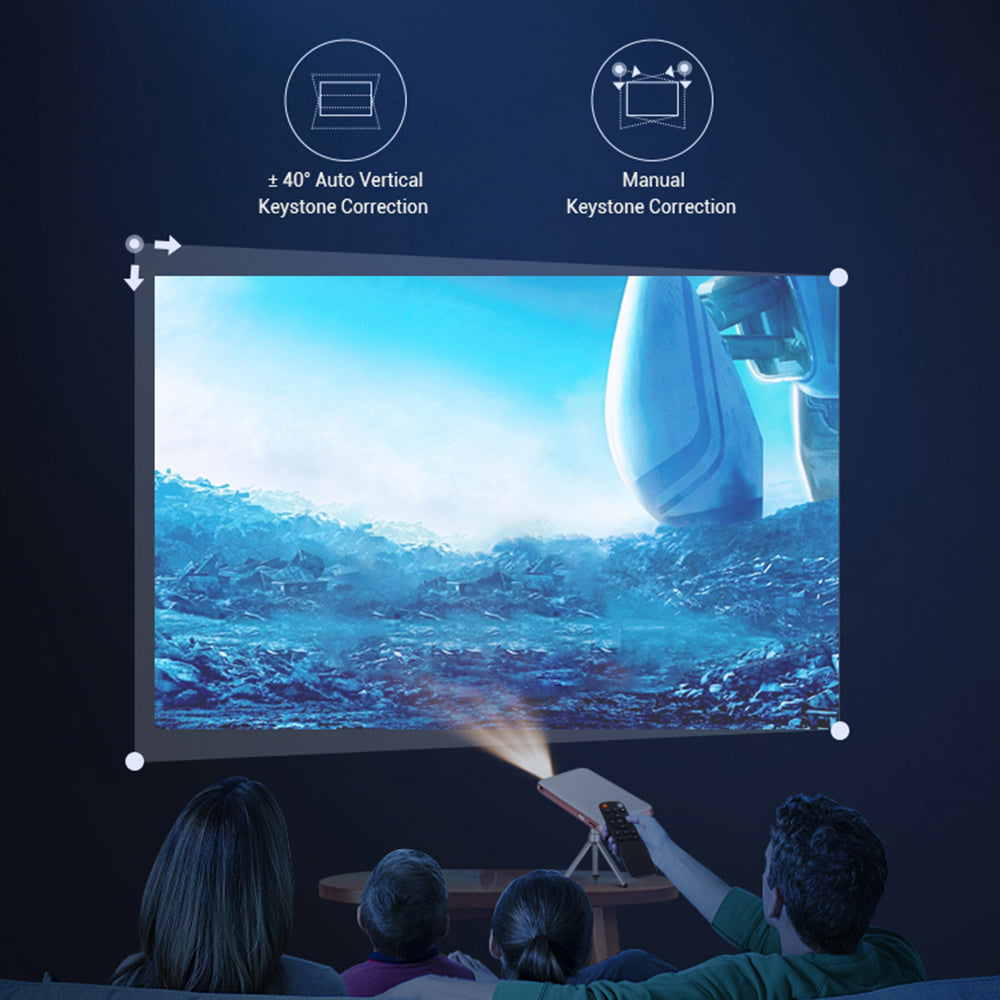 HOTACK D047A Portable Wireless Projector Mini Home Theater Projector with Bluetooth WiFi Functions Support 32GTF Card