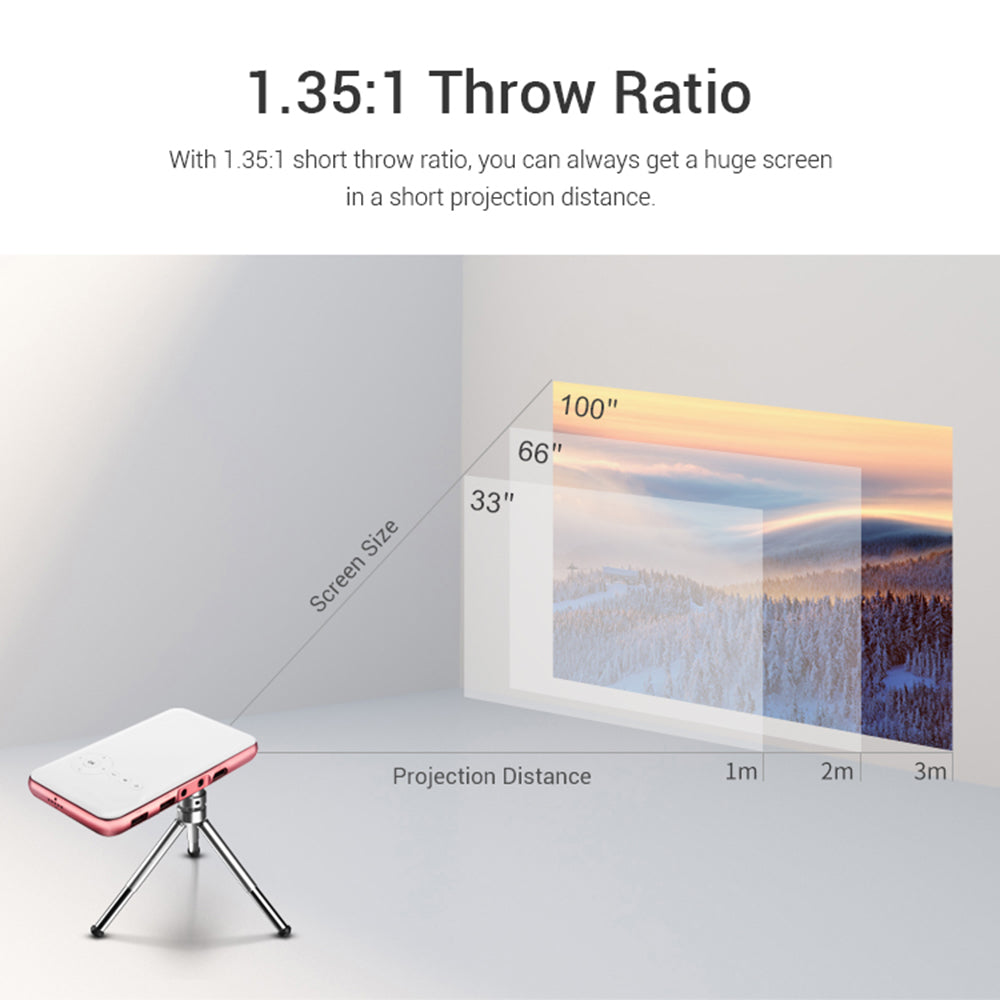 HOTACK D047A Portable Wireless Projector Mini Home Theater Projector with Bluetooth WiFi Functions Support 32GTF Card - EU Plug