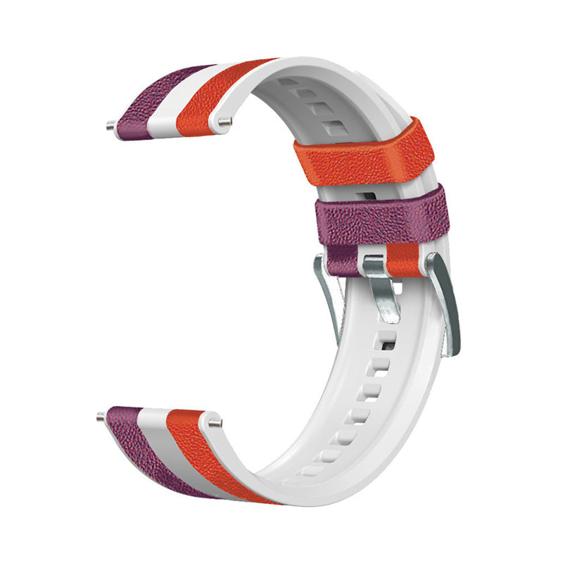 For Huawei Watch GT3 Huami Amazfit GTR3 Three Color Design 22mm Leather Coated Silicone Wrist Band Replacement Smartwatch Strap