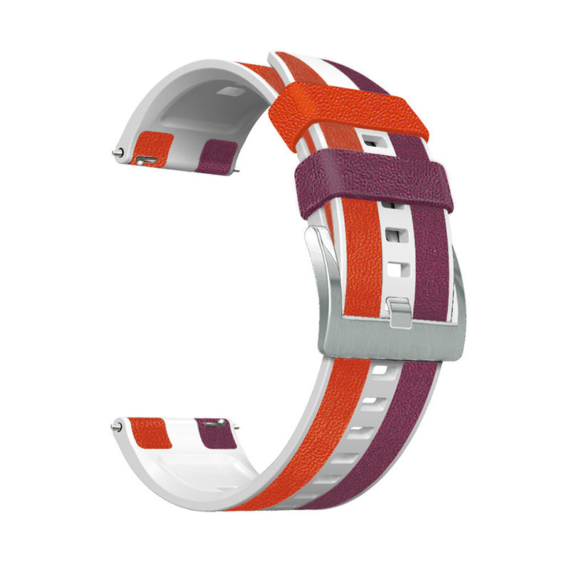 For Huawei Watch GT3 Huami Amazfit GTR3 Three Color Design 22mm Leather Coated Silicone Wrist Band Replacement Smartwatch Strap