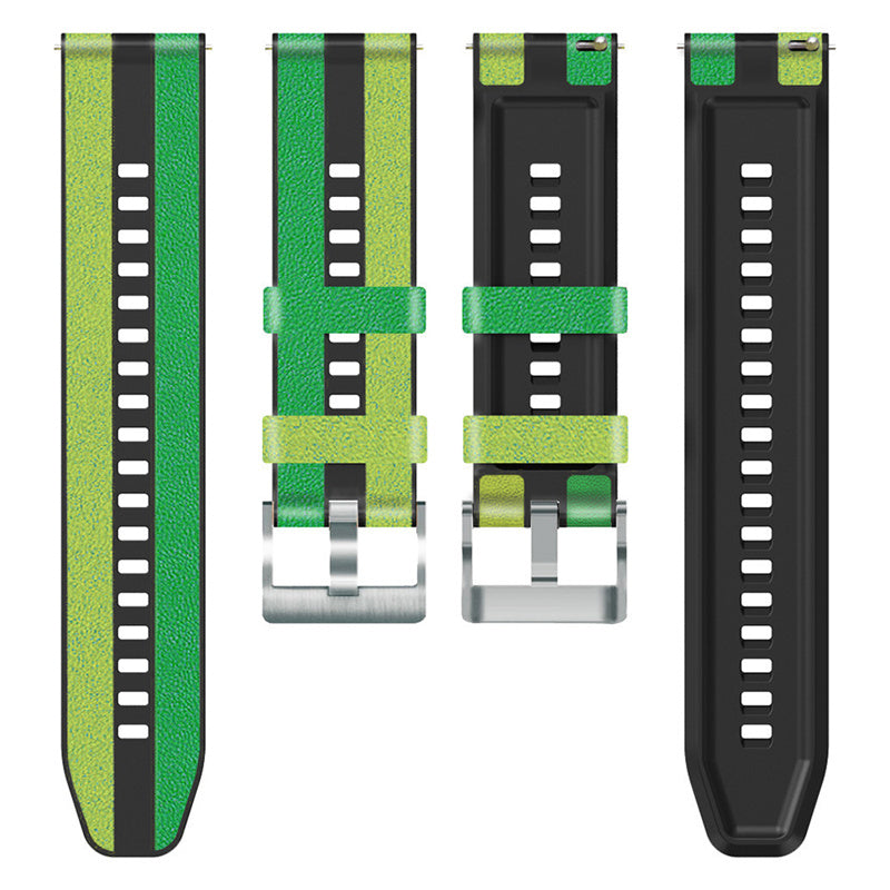 For Huawei Watch GT3 Huami Amazfit GTR3 Three Color Design 22mm Leather Coated Silicone Wrist Band Replacement Smartwatch Strap