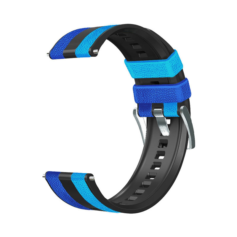 For Huawei Watch GT3 Huami Amazfit GTR3 Three Color Design 22mm Leather Coated Silicone Wrist Band Replacement Smartwatch Strap