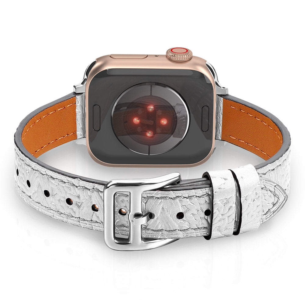 For Apple Watch Ultra 2 49mm Series 9 45mm SE (2023) 44mm Ultra 49mm Series 8 45mm 7 45mm SE 44mm SE (2022) 44mm Series 6 5 4 44mm Series 3 2 1 42mm Watch Strap Stylish Woven Texture Genuine Leather Replacement Wrist Band