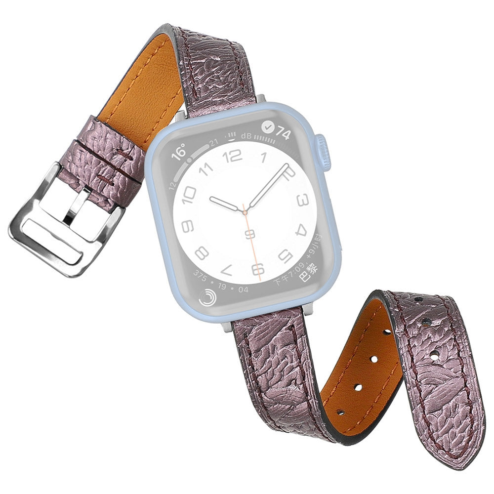 For Apple Watch Ultra 2 49mm Series 9 45mm SE (2023) 44mm Ultra 49mm Series 8 45mm 7 45mm SE 44mm SE (2022) 44mm Series 6 5 4 44mm Series 3 2 1 42mm Watch Strap Stylish Woven Texture Genuine Leather Replacement Wrist Band