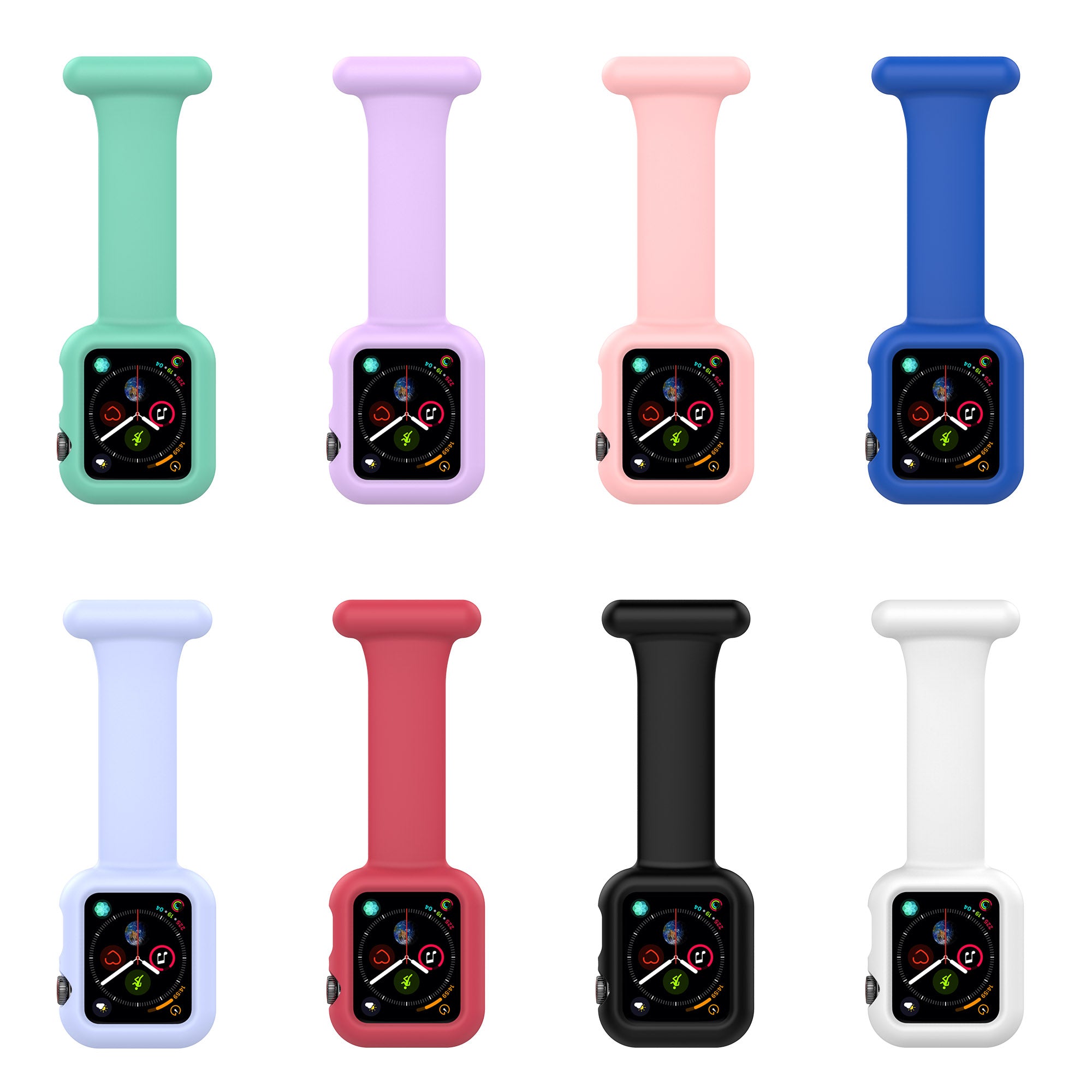 For Apple Watch Series 9 8 7 41mm 6 5 4 SE (2023) SE(2022) SE 40mm 3 2 1 38mm Shockproof Silicone Smartwatch Frame Protector Watch Band Replacement