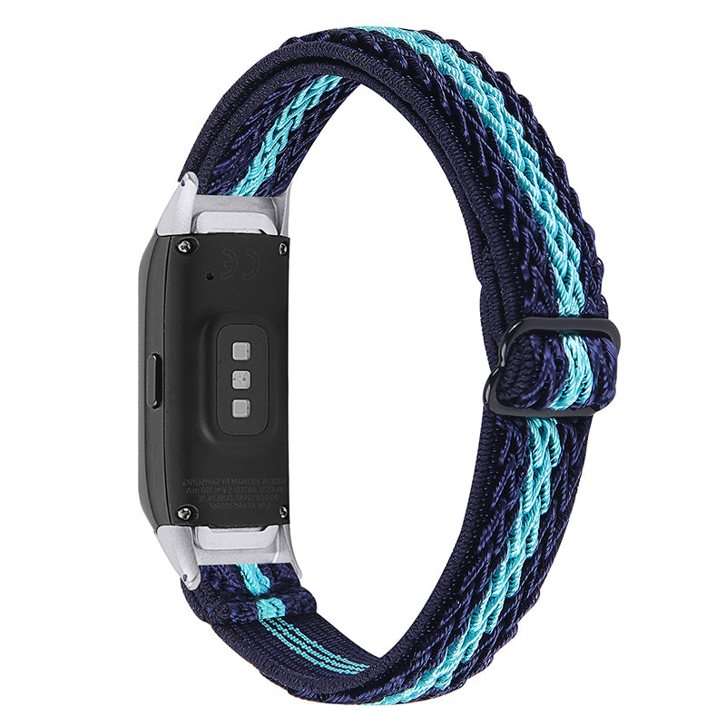 For Samsung Galaxy Fit R370 Woven Elastic Watch Band Adjustable Nylon Replacement Strap Wristband