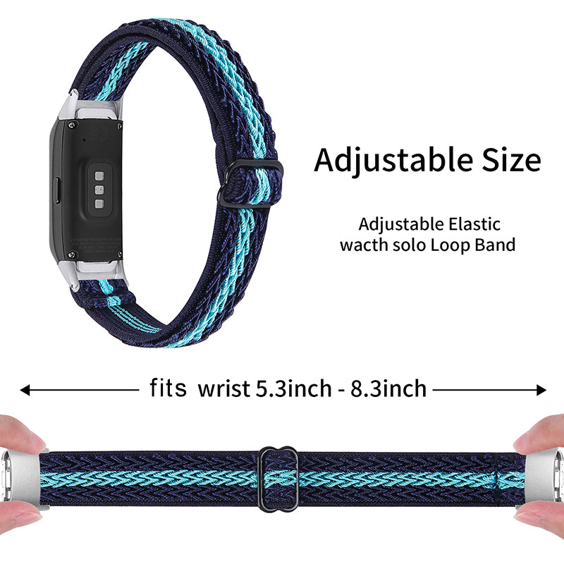 For Samsung Galaxy Fit R370 Woven Elastic Watch Band Adjustable Nylon Replacement Strap Wristband