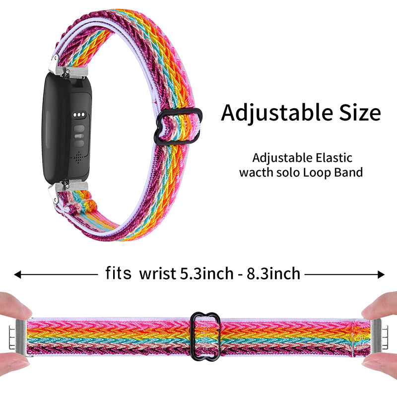 For Fitbit Inspire HR Inspire Inspire 2 Ace 2 Elastic Woven Watch Band Adjustable Wrist Strap Replacement