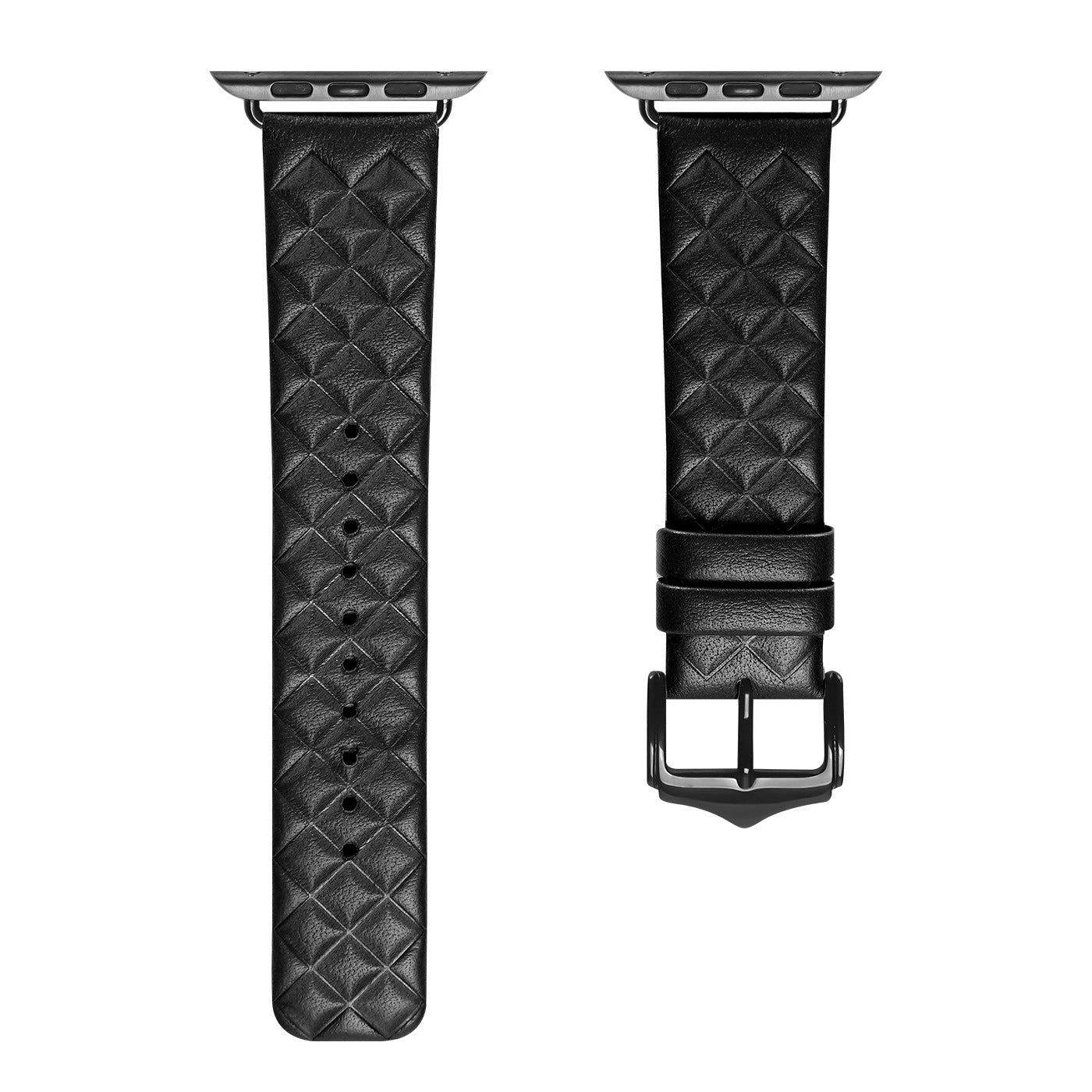 DUX DUCIS for Apple Watch 9 8 7 41mm 6 5 4 SE (2023) SE(2022) SE 40mm 3 2 1 38mm Stylish Rhombus Pattern Imprinted Genuine Leather Wrist Strap Smart Watch Band