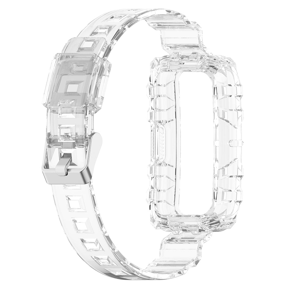 For Huawei Band 7 Band 6 Honor Band 6 Replacement Transparent TPU Watch Strap Wrist Band with Watch Case