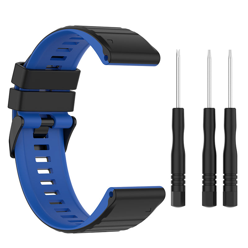 For Garmin Fenix 7X 6X 5X 26mm Replacement Smart Watch Strap Dual Color Silicone Watchband