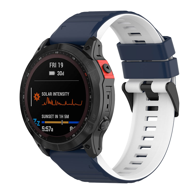 For Garmin Fenix 7X 6X 5X 26mm Replacement Smart Watch Strap Dual Color Silicone Watchband