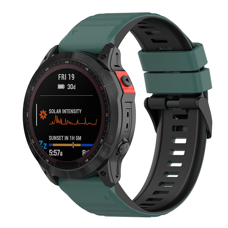 For Garmin Fenix 7 6 5 Amazfit Falcon Silicone Watch Band 22mm Dual Color Adjustable Smart Watch Strap Replacement