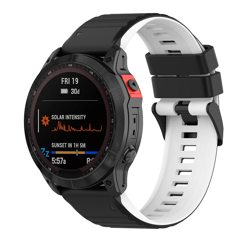 For Garmin Fenix 7 6 5 Amazfit Falcon Silicone Watch Band 22mm Dual Color Adjustable Smart Watch Strap Replacement