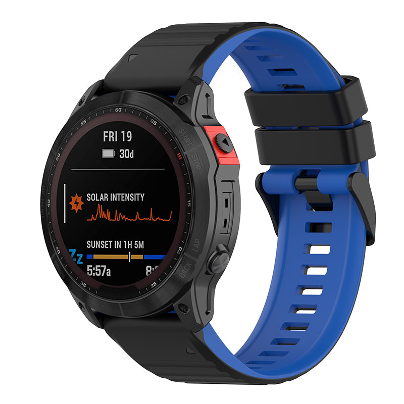 For Garmin Fenix 7 6 5 Amazfit Falcon Silicone Watch Band 22mm Dual Color Adjustable Smart Watch Strap Replacement
