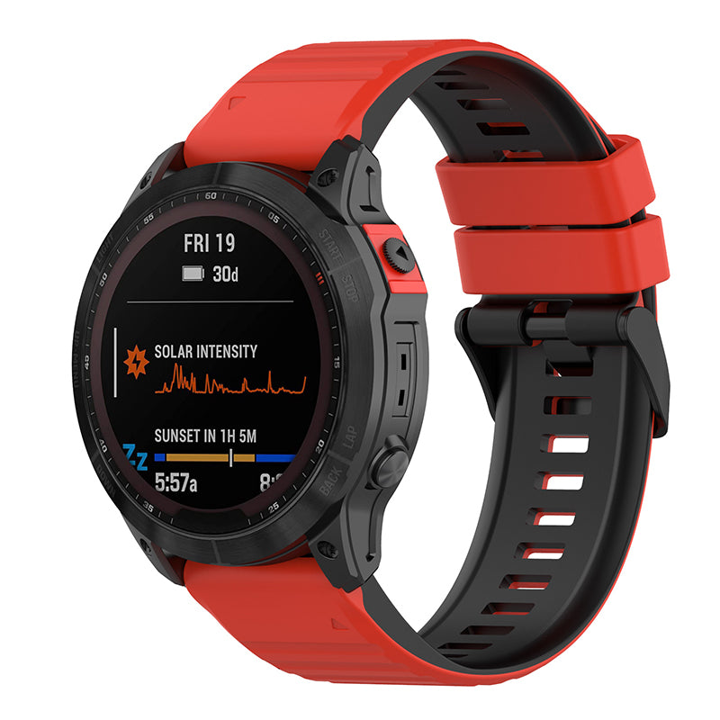 For Garmin Fenix 7 6 5 Amazfit Falcon Silicone Watch Band 22mm Dual Color Adjustable Smart Watch Strap Replacement