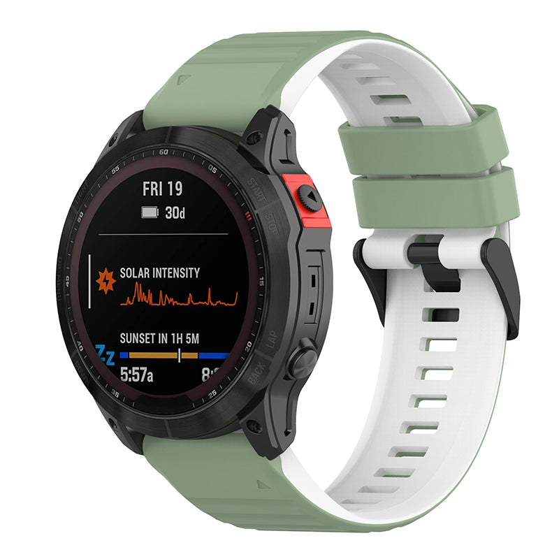 For Garmin Fenix 7 6 5 Amazfit Falcon Silicone Watch Band 22mm Dual Color Adjustable Smart Watch Strap Replacement